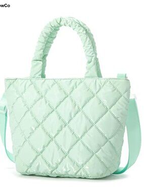 Women's Quilted Puffy Tote Handbag Crossbody Purse Lightweight